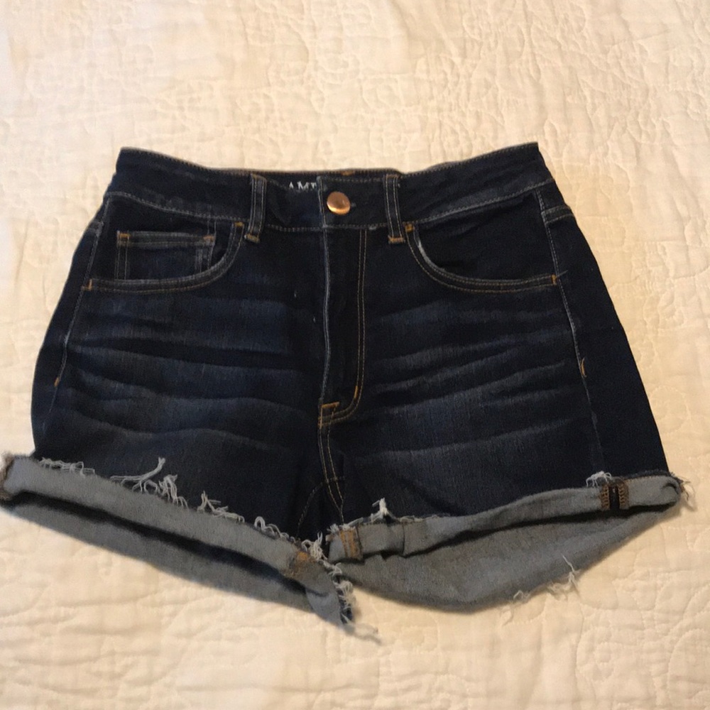 high waisted denim shorts